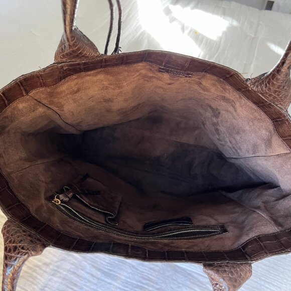 Nancy Gonzlez Brown Crocodile leather handbag tote cabas - Picture 6 of 14